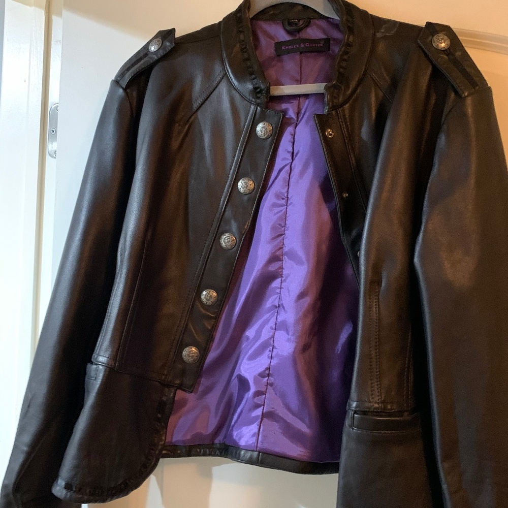 Black Leather Army Inspired Jacket